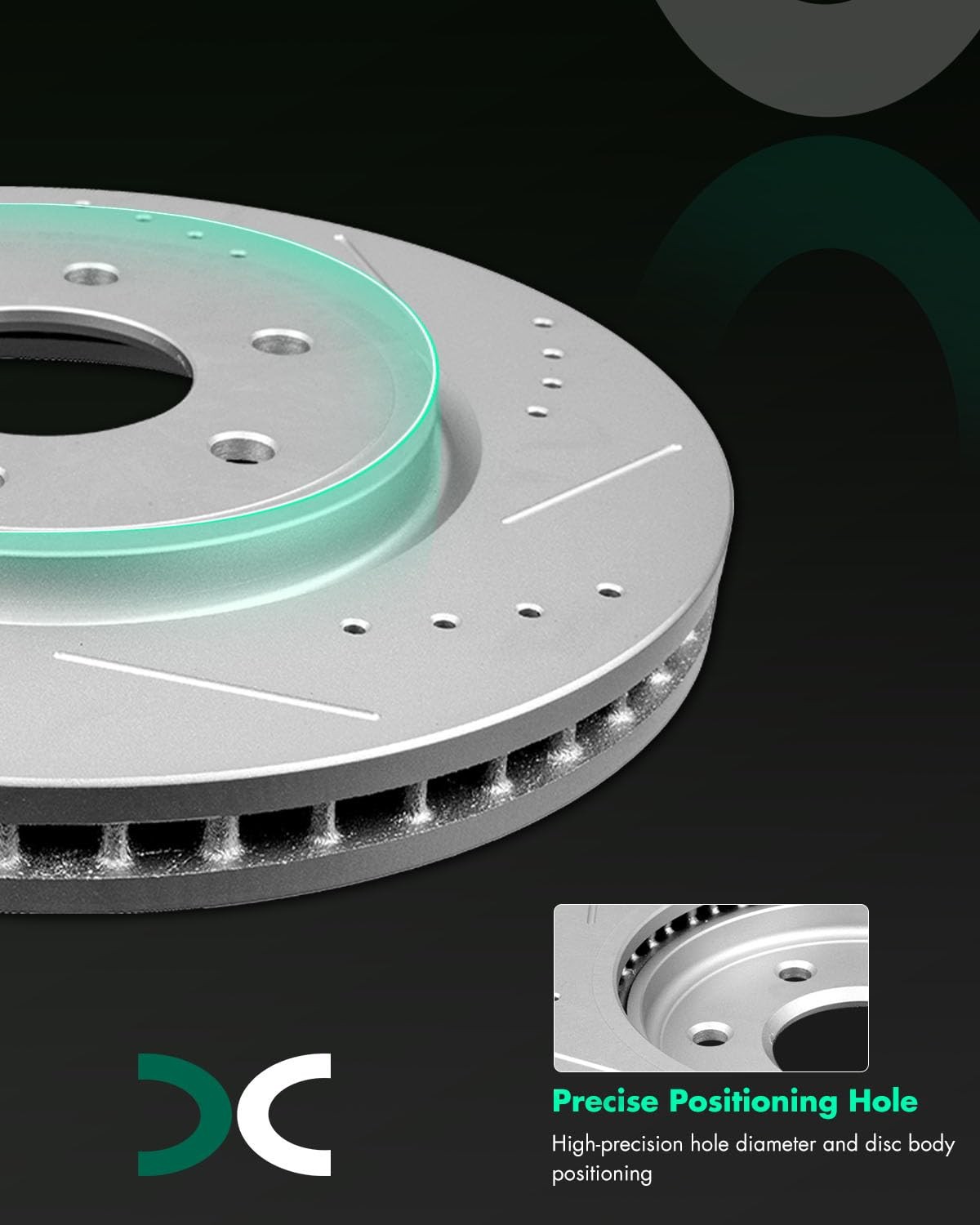 Scitoo 2Pcs Front Drilled Slotted Brake Rotors Brakes Kit Fit For 2005-2018 For