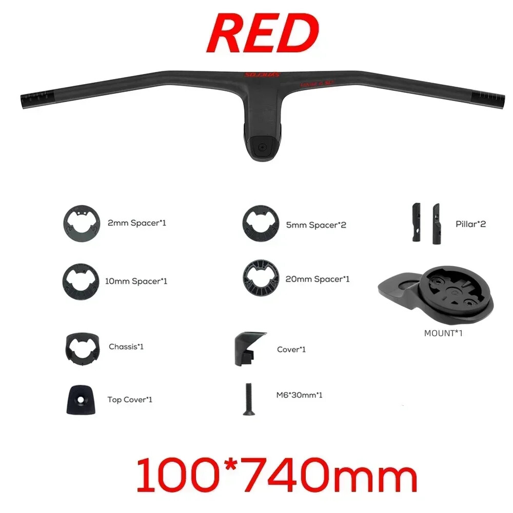 -20 Degrees Full Carbon Fibre MTB Bicycle Integrated Cockpit Handlebar 740MM