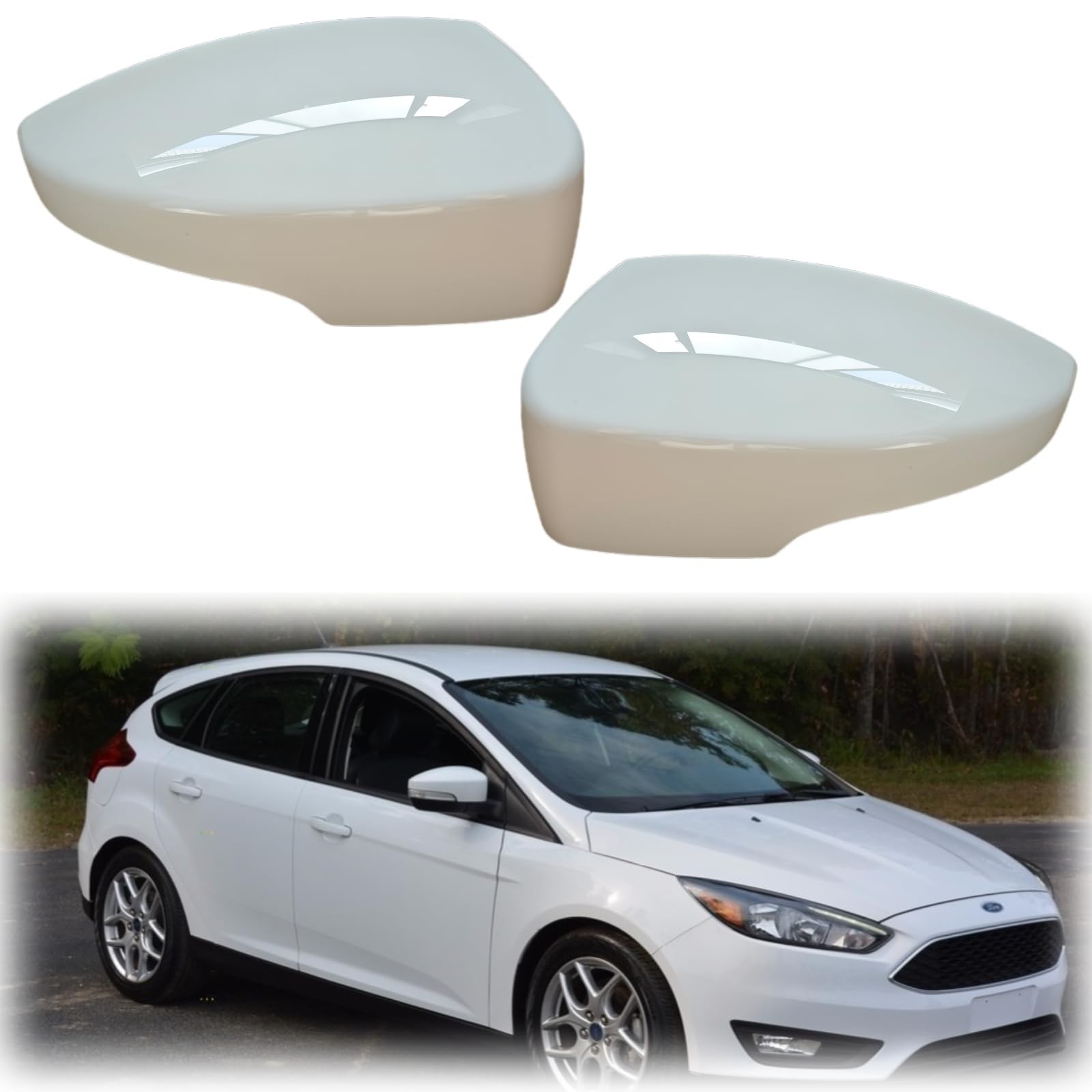 Premium Oxford White ABS Rearview Mirror Caps with Clips – Direct Replacement…