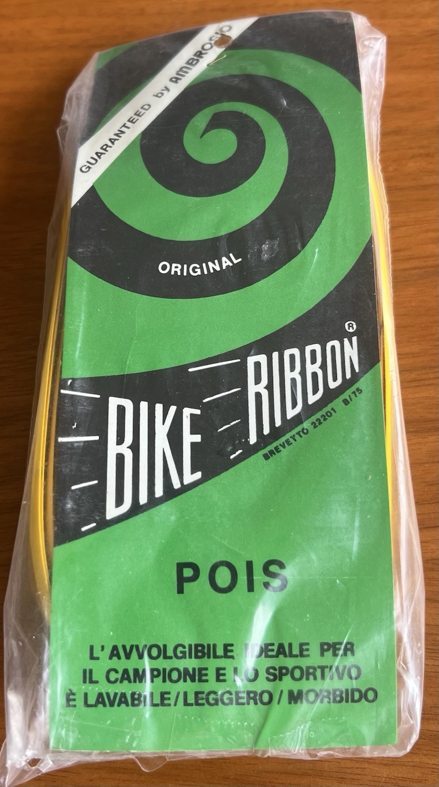 NEW/NOS Vintage Ambrosio Bike Ribbon Handlebar Tape – Yellow/Black Polka Dot