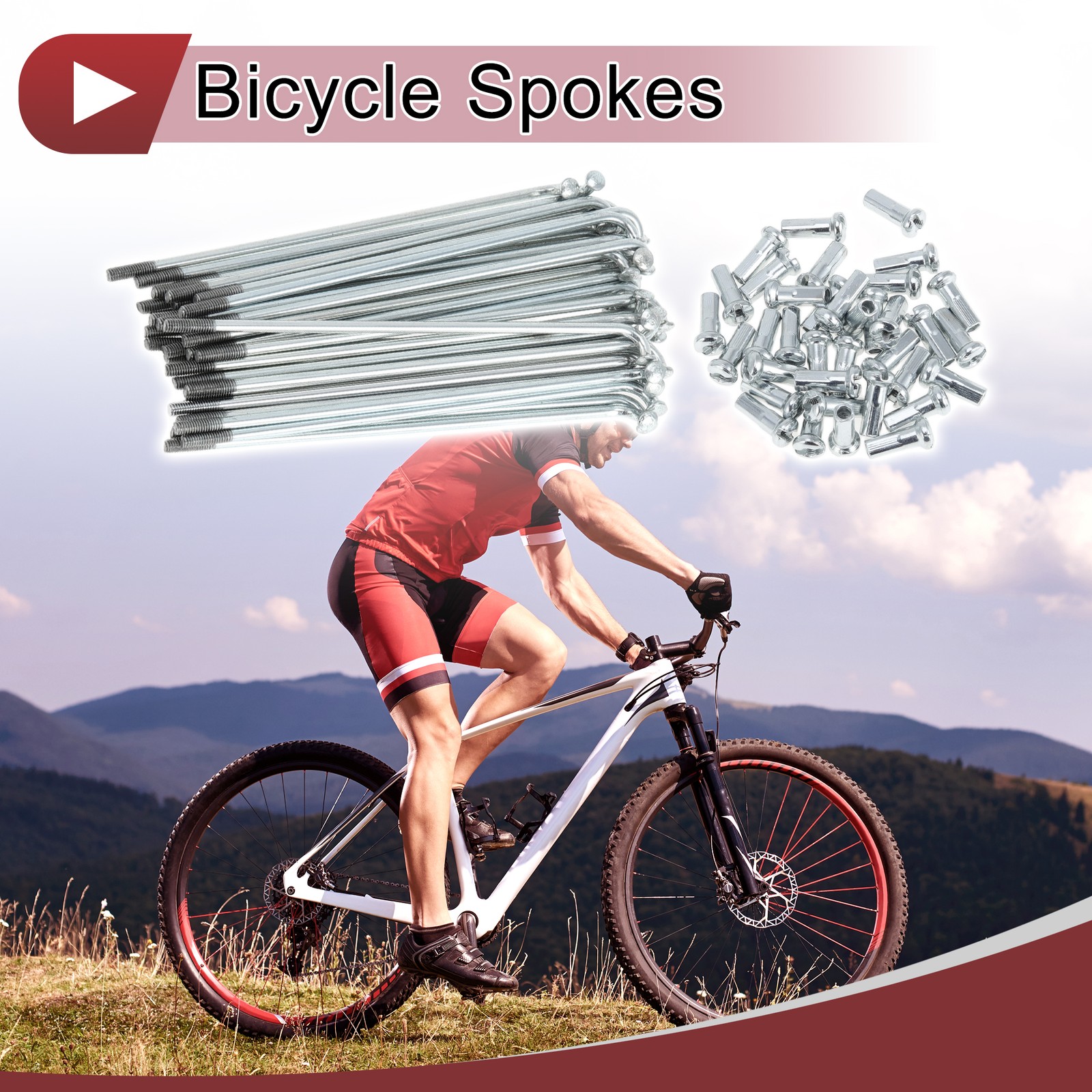 36 Set Bike Spokes 13G 89mm Galvanized Steel for Bicycle