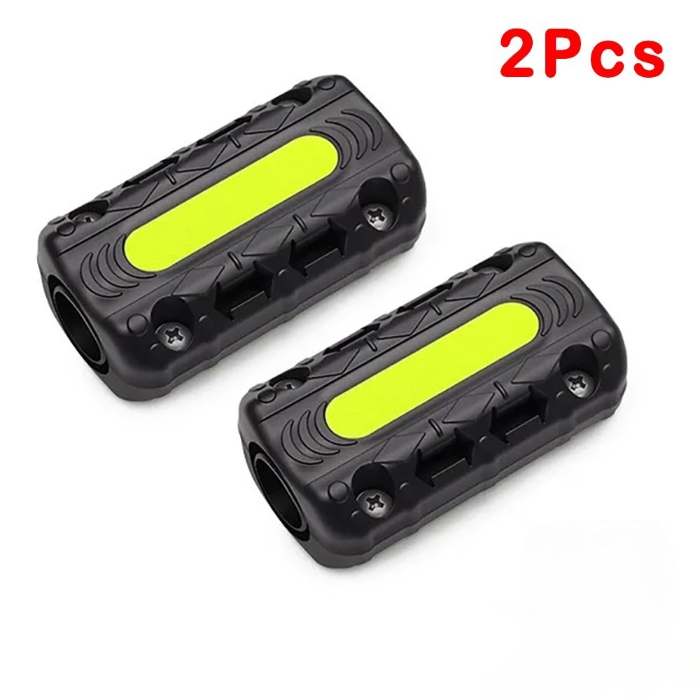 2Pcs Premium Motorcycle Crash Bar Bumper Blocks Protectors with Reflective Strip