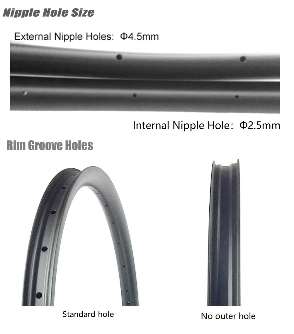 27.5er XC MTB Superlight Carbon Rims 33mm Wide 30mm Deep Hookless Tubeless