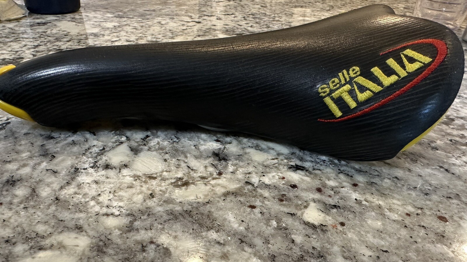 1999 Selle Italia Turbomatic 3 Black Leather Manganese Rail Saddle,Used Vintage