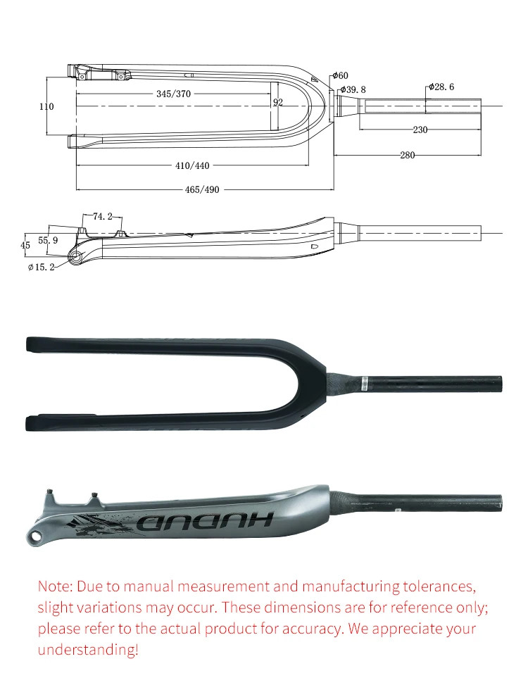 27.5/29 Inches Carbon MTB Fork Boost Thru Axle 15*110mm Tapered Internal Routing