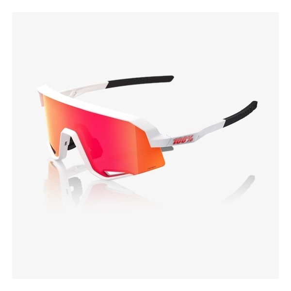 100% SLENDALE Matte White / HiPER Red Multilayer Mirror Lens
