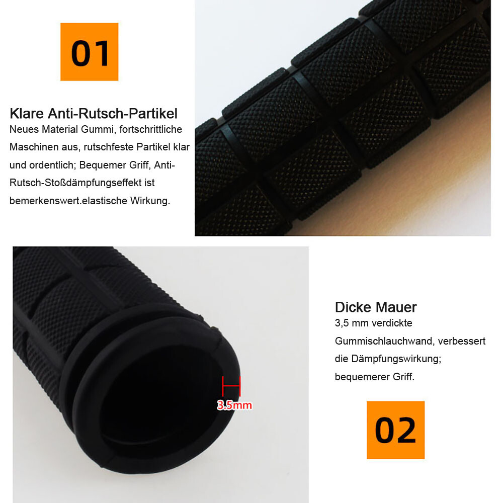 2 PC Mountain Bike Bicycle Cycling Handlebar Anti-Slip Soft Rubber Hand Grips