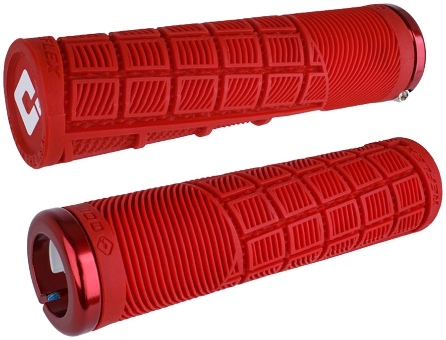 ODI Reflex V2.1 Grips – White/Red, Lock-On