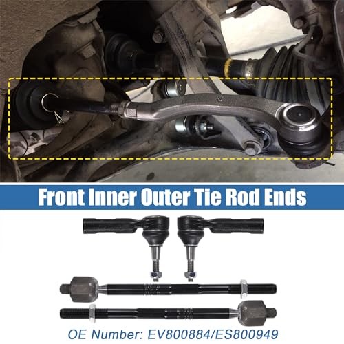 4pcs Front Inner Outer Tie Rod Ends Kit Suspension Steering Tie Rod End for