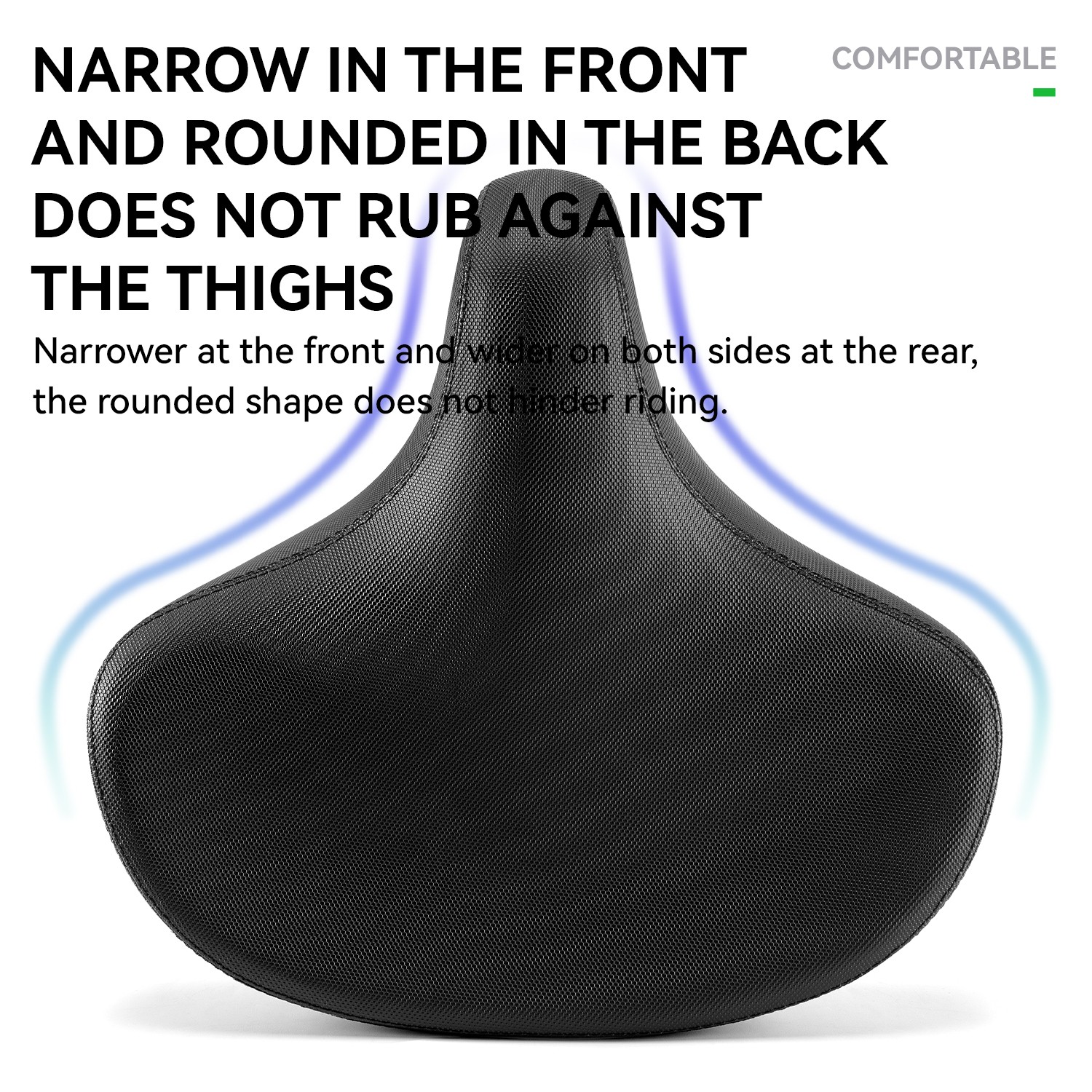 ROCKBROS Wide Bike Seat Oversized Bike Saddle Comfortable Padded Shock Absorbing