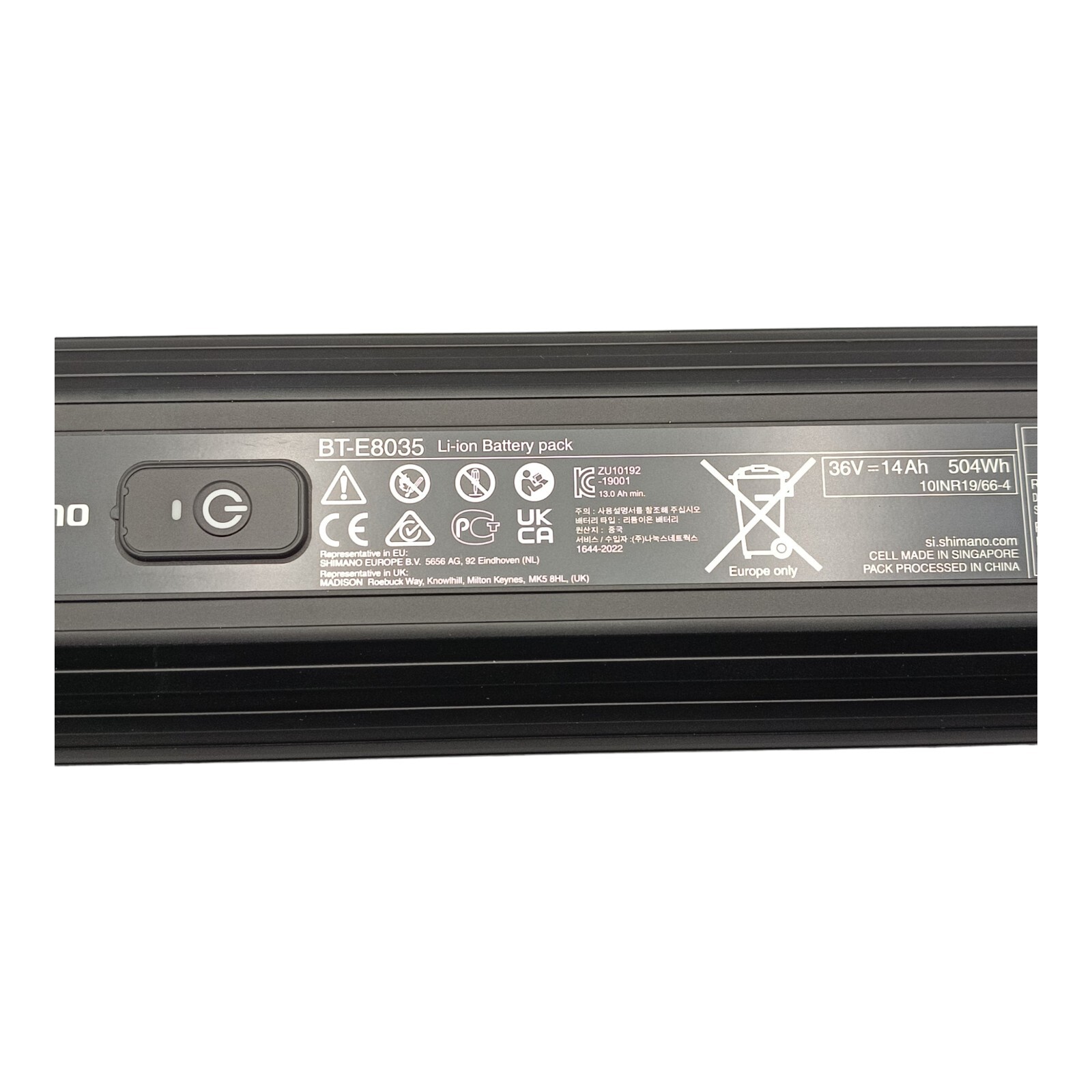 Shimano Steps BT-E8035 E-Bike Battery INTERN 504 Wh For Frame Down Tube Mounting