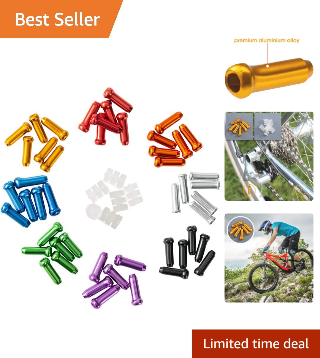 48PCS Cable End Caps & 6PCS Rubber O-Rings – Easy Install for Cyclists
