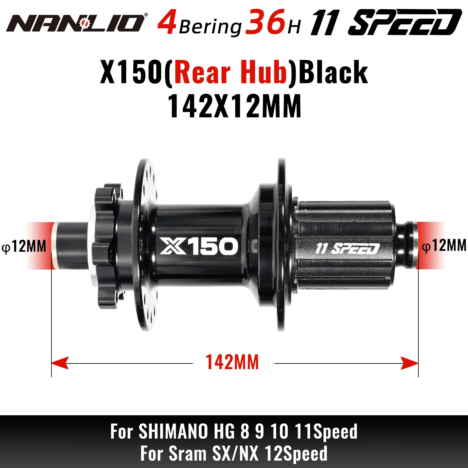MTB Bike Hub 6 Pawl 3 Teeth 150 Click 32 28 36 Holes HG SX NX 8 9 10 11 12 Speed