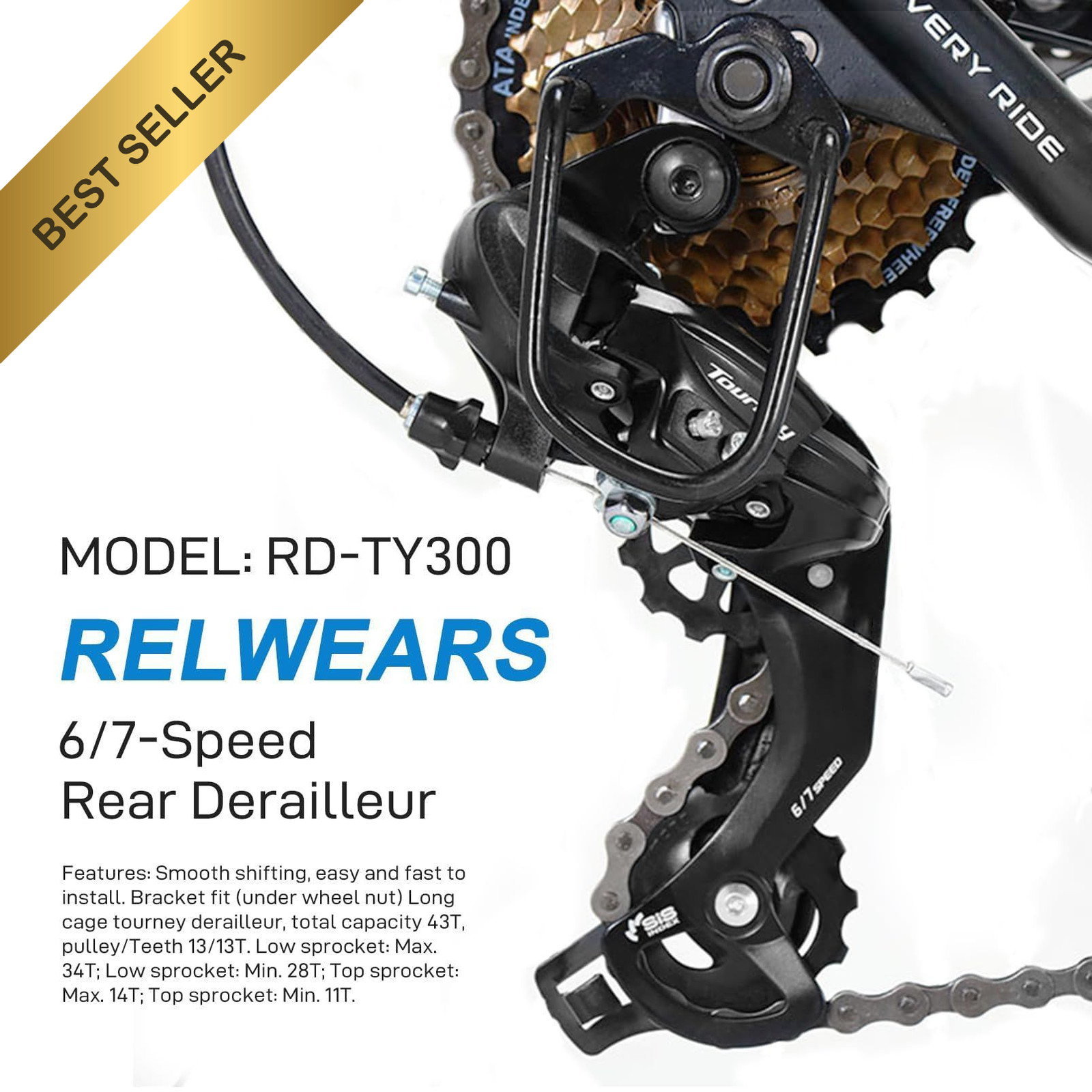 Tourney RD-TY300 6/7 Speed Rear Derailleur Direct Mount Mountain Road Bike
