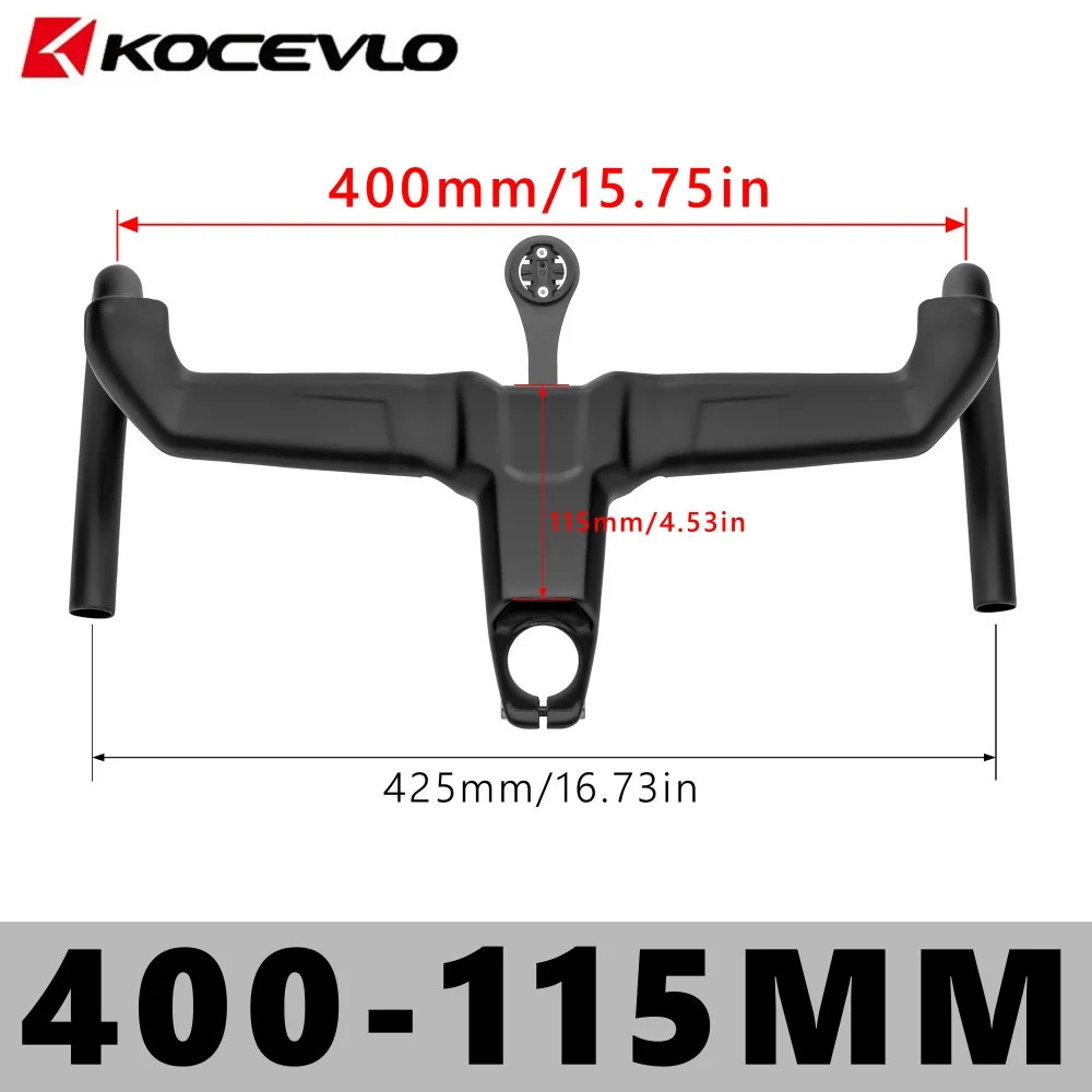 Road Bike Carbon Integrated Handlebar 28.6/31.8mm with Spacers Internal Cables