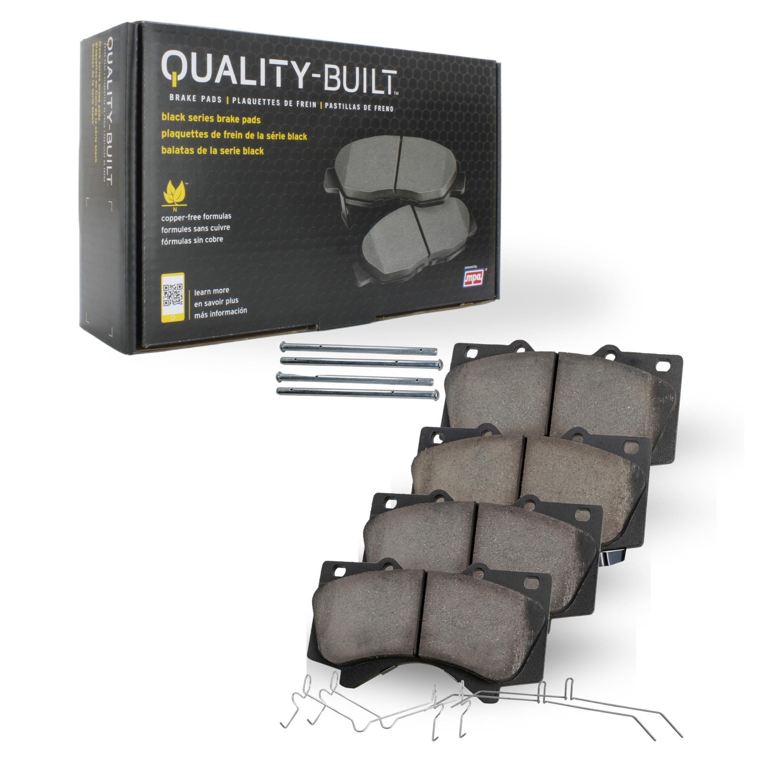 Quality-Built Rear Ceramic Brake Pads Black Series 1003-1989Ac Compatible