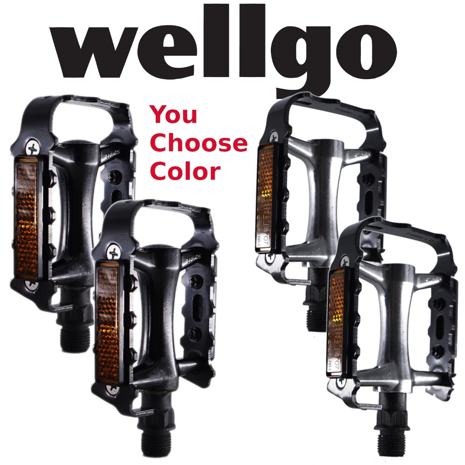 Wellgo Alloy Mountain Bike/ Urban 9/16″ Pedals #M248DU Black/ Black-Silver