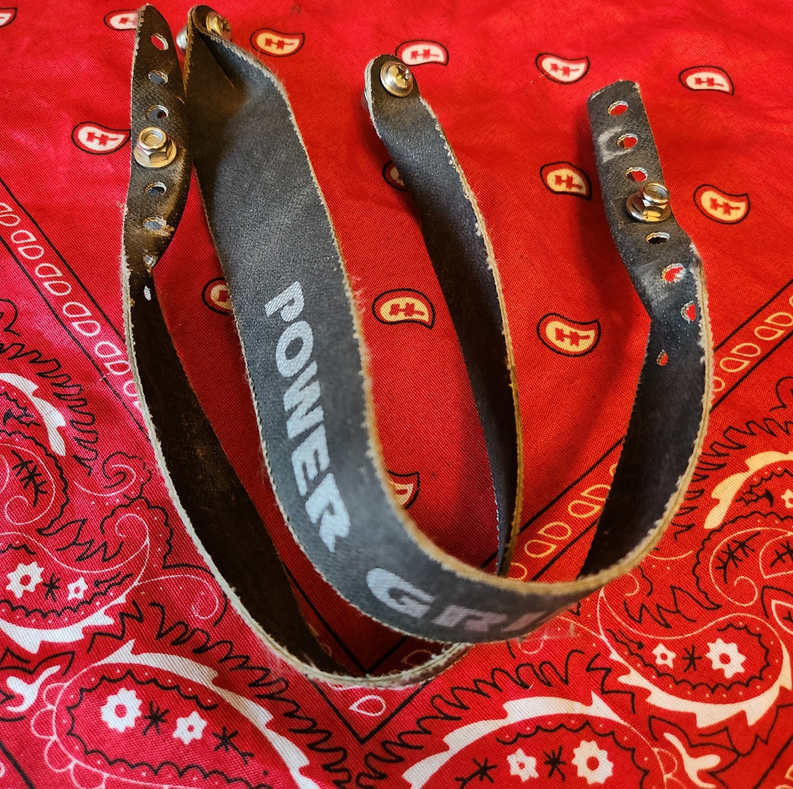 Vintage Power Grips Pedal Straps Bicycle Mountain MTB Road Bike Toe Clip Set VTG