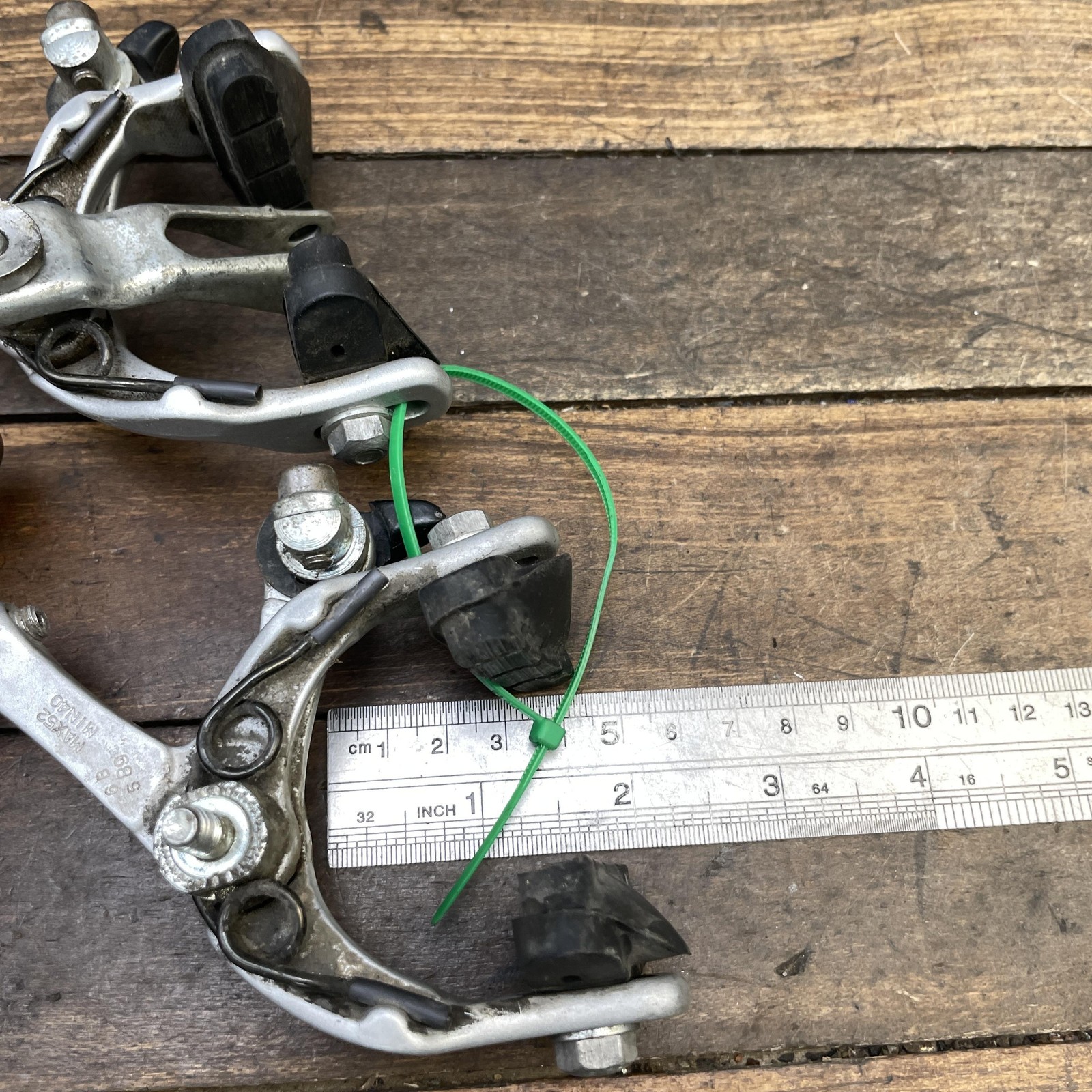 Vintage Dia-Compe BRS Edge Caliper Brake Set Silver Road Bike F/R Pair Side Pull
