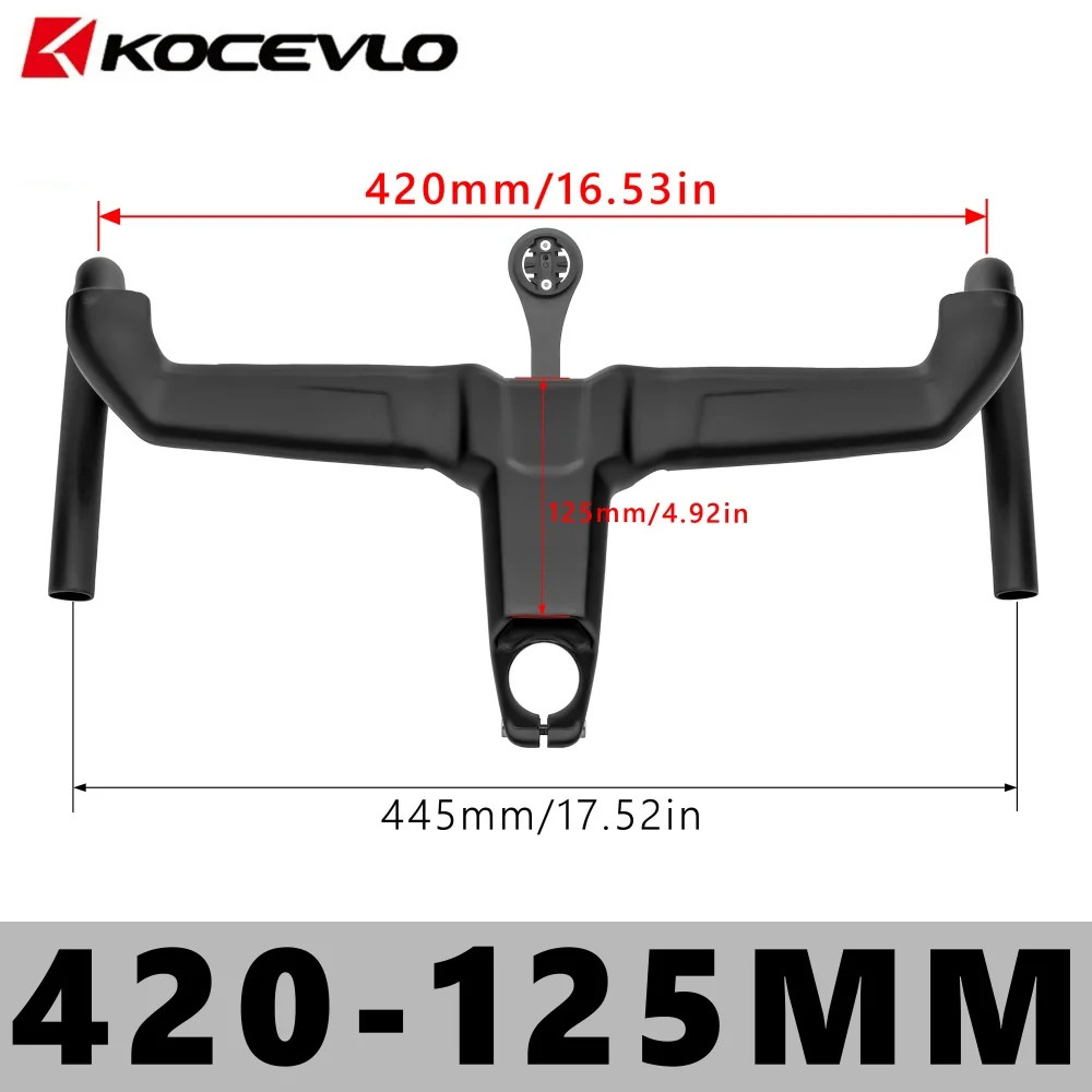 Road Bike Carbon Integrated Handlebar 28.6/31.8mm with Spacers Internal Cables