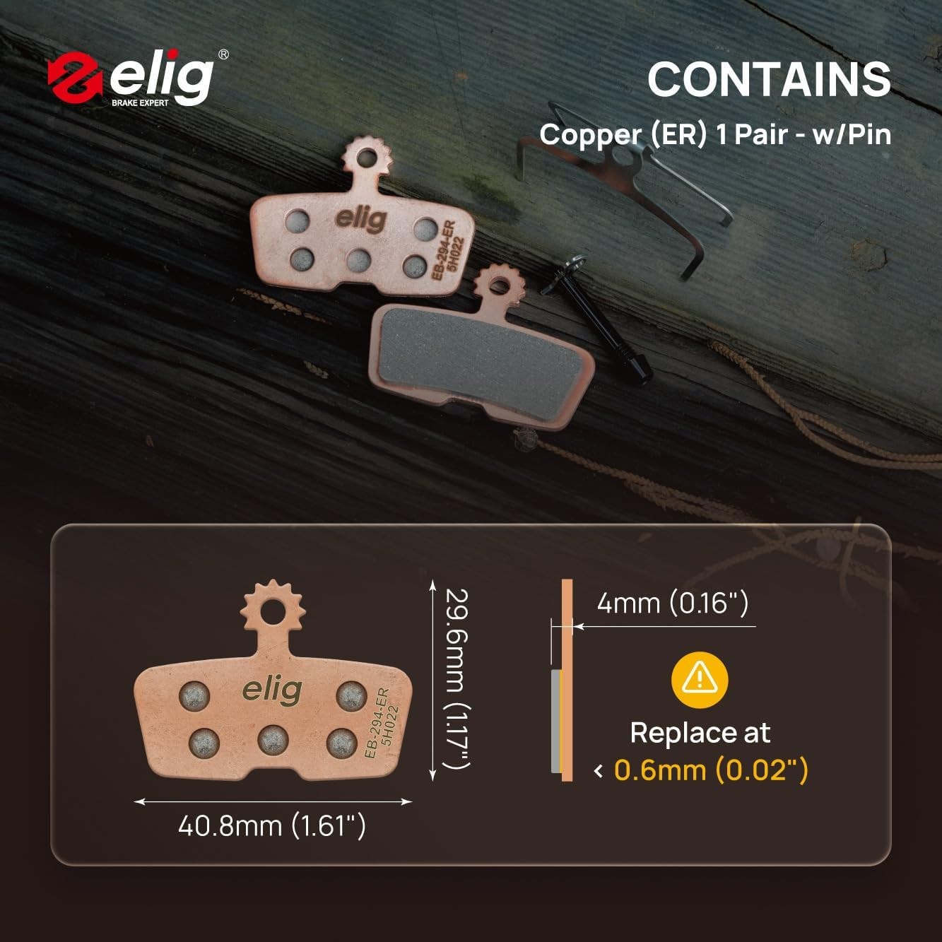 ELIG Bike Disc Brake Pads for Avid Sram Code 2011+, Code R (B1), Code RS (A1), C