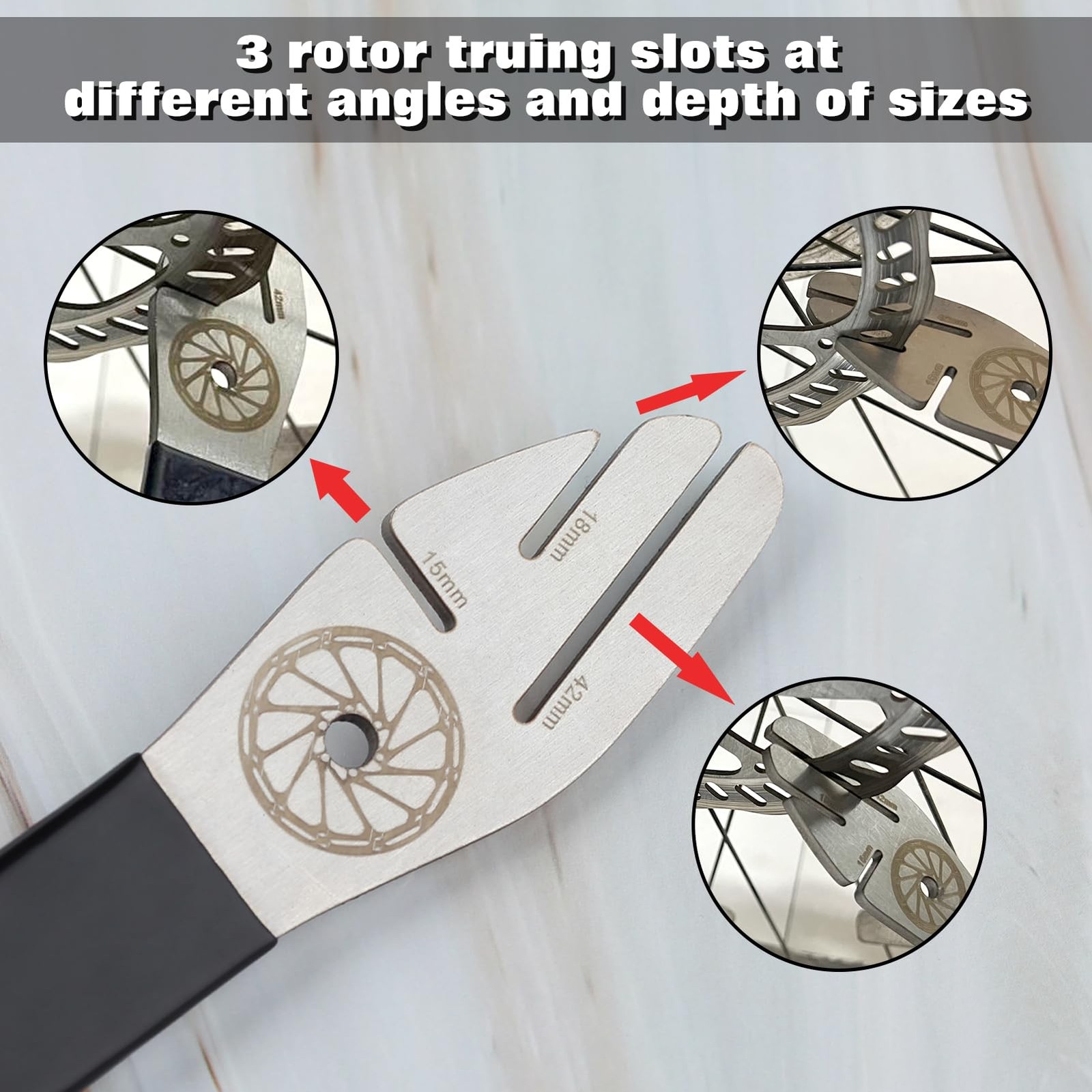 Black Rotor Truing Fork Bicycle Disc Brake Alignment Tool 7.3 Inch