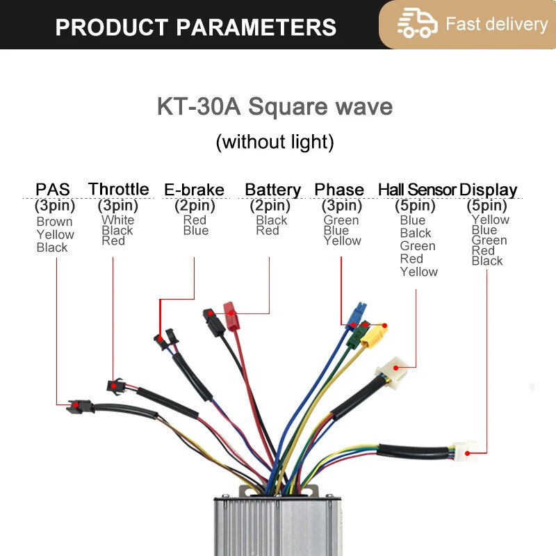 48V 30A 35A 50A KT Electric Bicycle Squarewave Controller for 1000W-3000W Motor