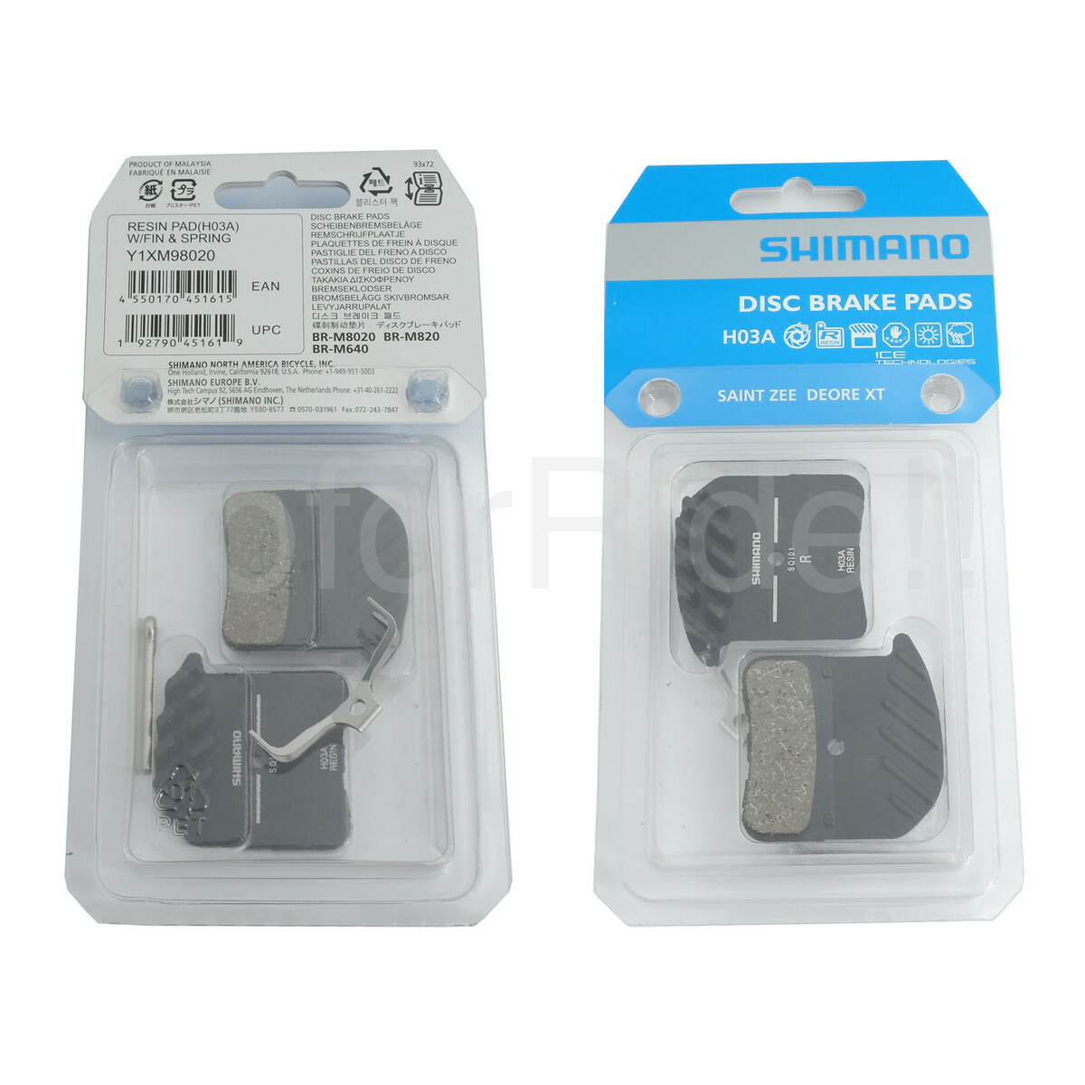 2x Shimano H03A SAINT M820 ZEE XT M8020 Resin Disc Brake Pads Ice Tech Y1XM98020