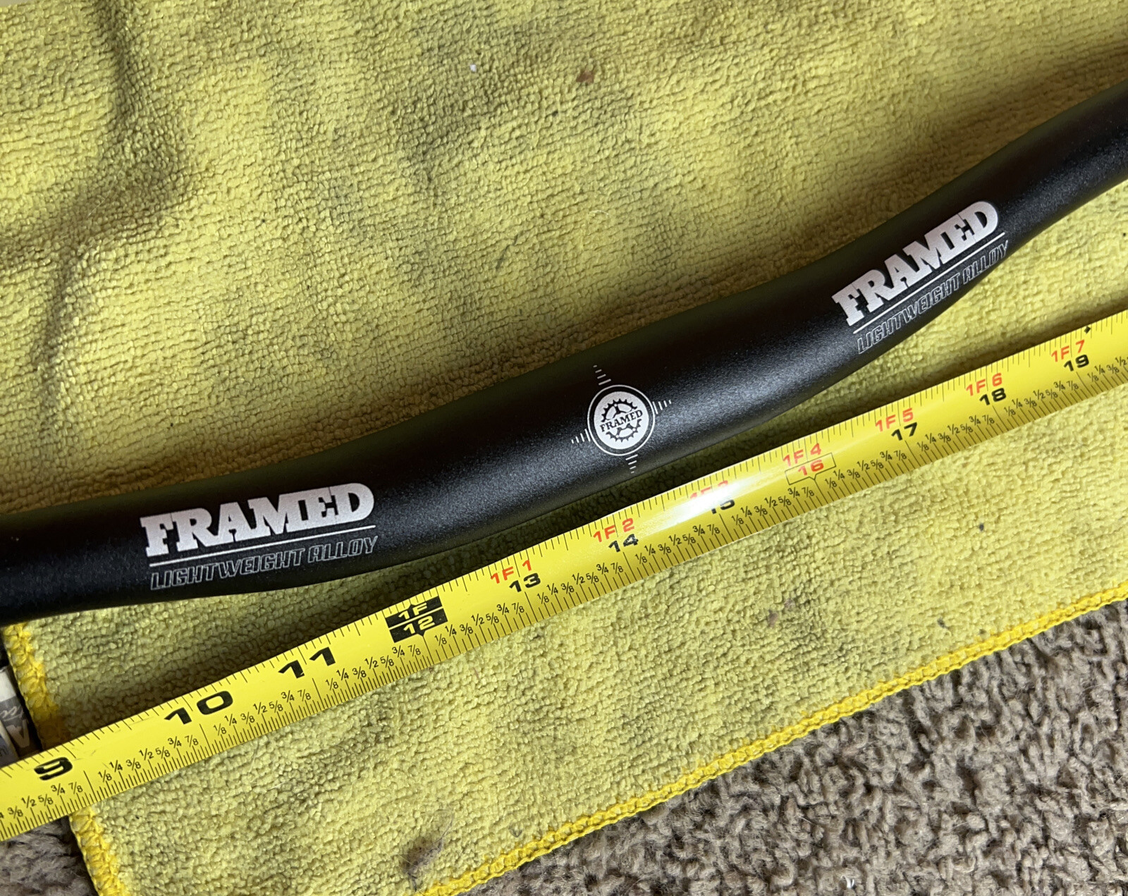 New FRAMED 9 Degree Sweep Mtn Bike Handlebars Bars 710mm Light Black 28” Wide