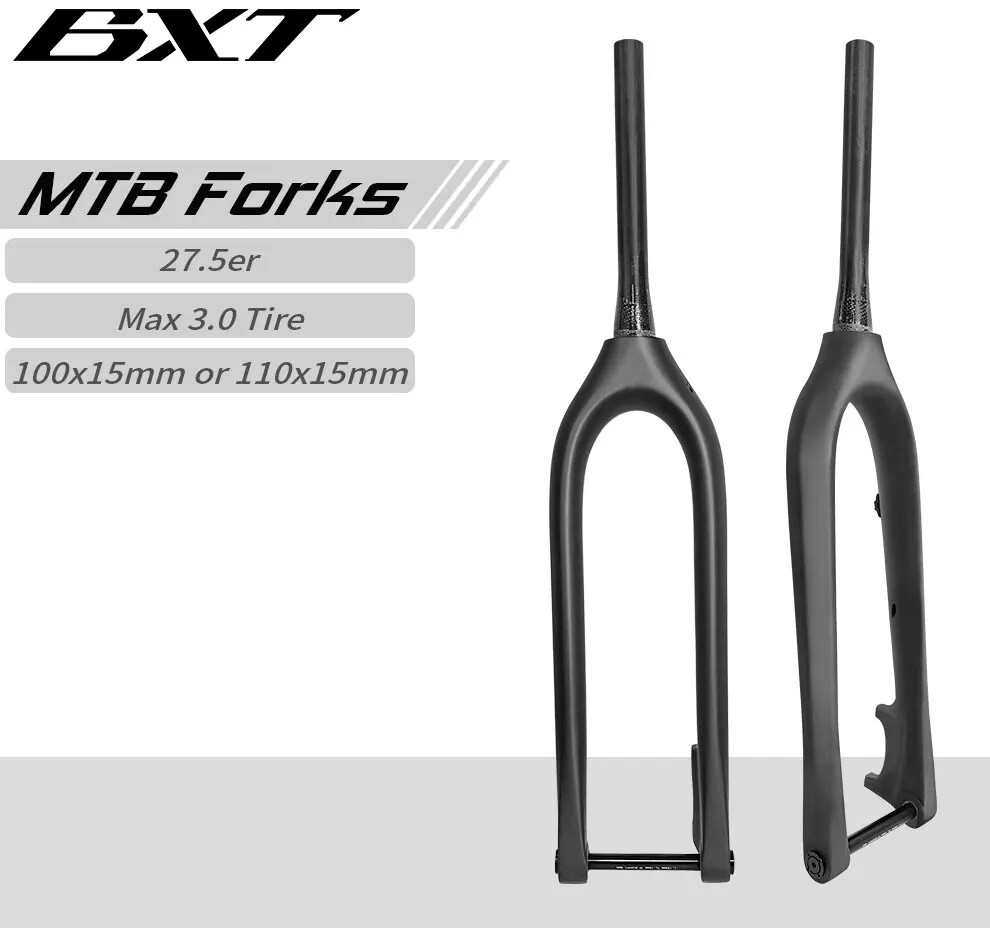 27.5» Carbon MTB Bicycle Fork Thru Axle Outside Cable Line 110x15mm 100x15mm