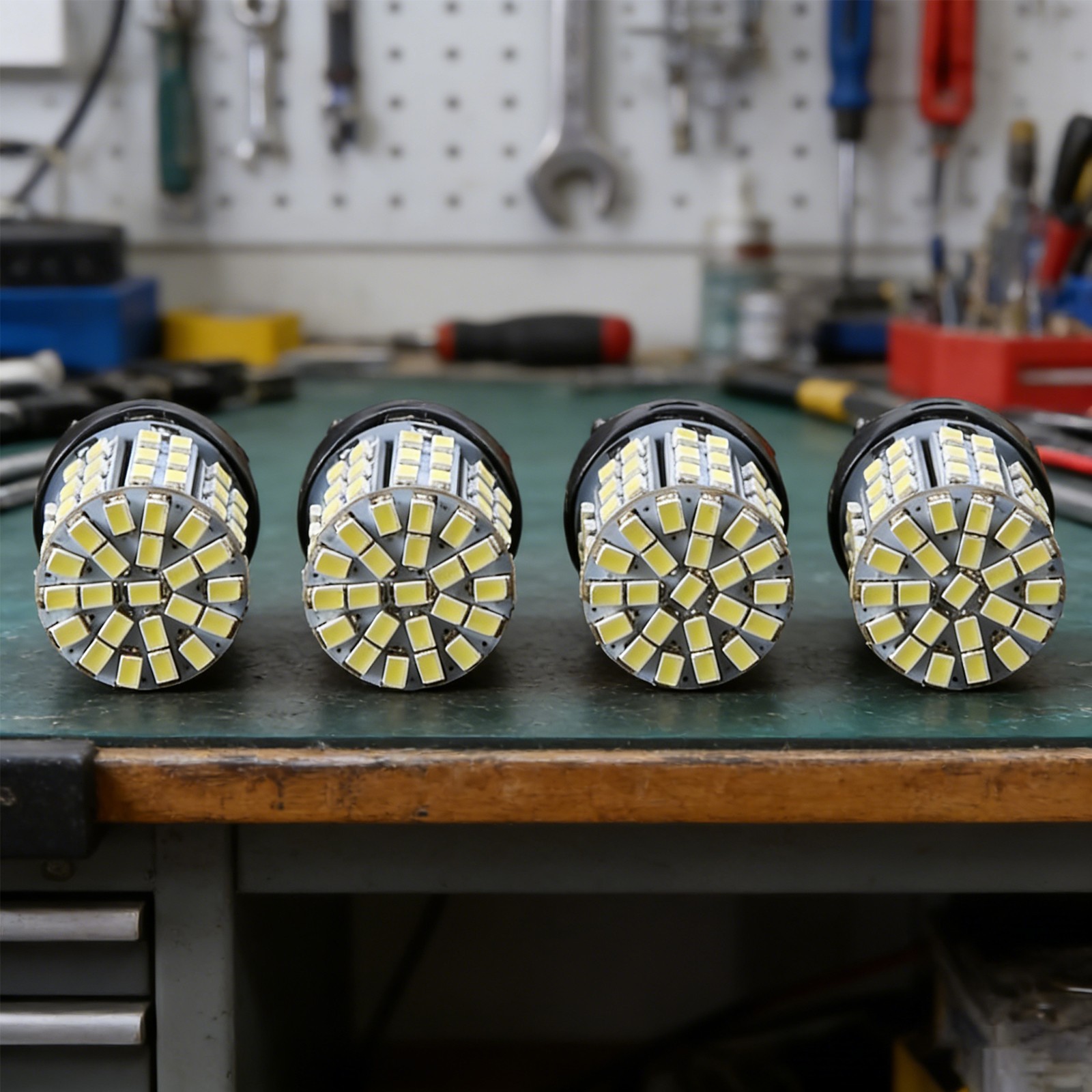 4x 3157 3057 64-SMD LED Bulbs 6000K White for Backup Reverse Brake Tail Lights