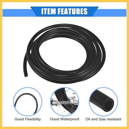 Fuel Vent Line Hose, 0.2″x157″ 5mm x 4m Gas Line Petrol Hose Tube Universal