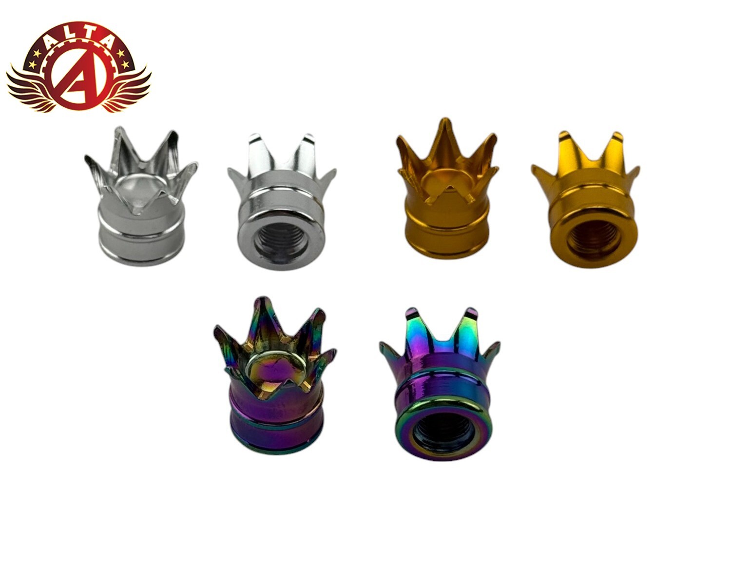 VintageLowrider Crown ALLOY Valve Caps Lowrider Bicycle Cruiser BMX MTB Schrader