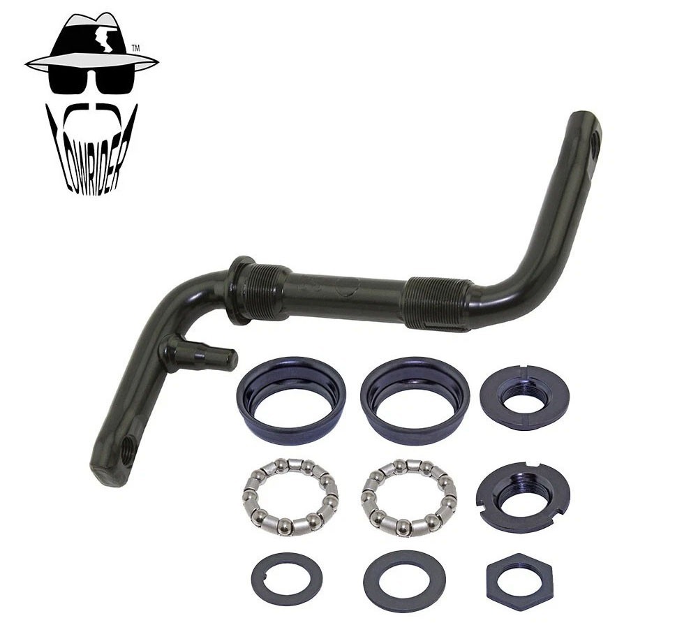ORIGINAL LOWRIDER 1 Piece Crank 3″ (76mm) Black – 1/2″ Thread w/Bottom Bracket.