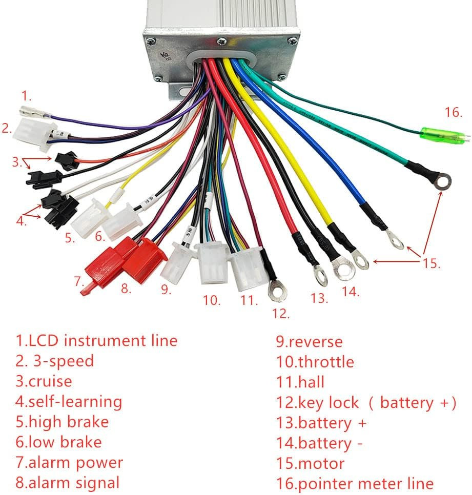 Brushless Controller 48V 60V 64V 1000W Maximum Current 40A Aluminium Alloy for E