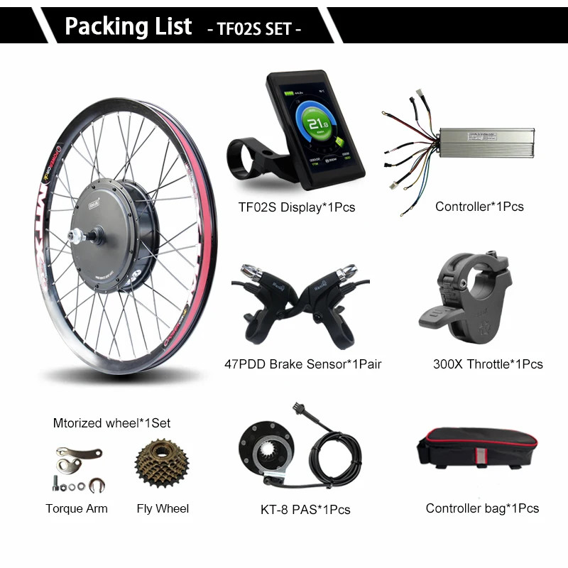 48V72V 1000W-3000W Electric Bicycle Rear Gearless Hub Motor Conversion Kit