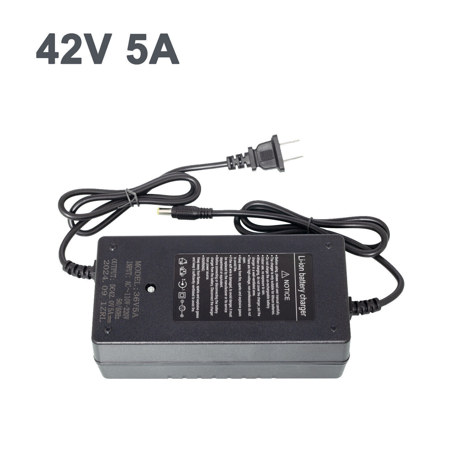 42V 5A Fast Charge Charger Power DC2.1 5.5×2.1mm for 36V Li-ion Lithium Battery