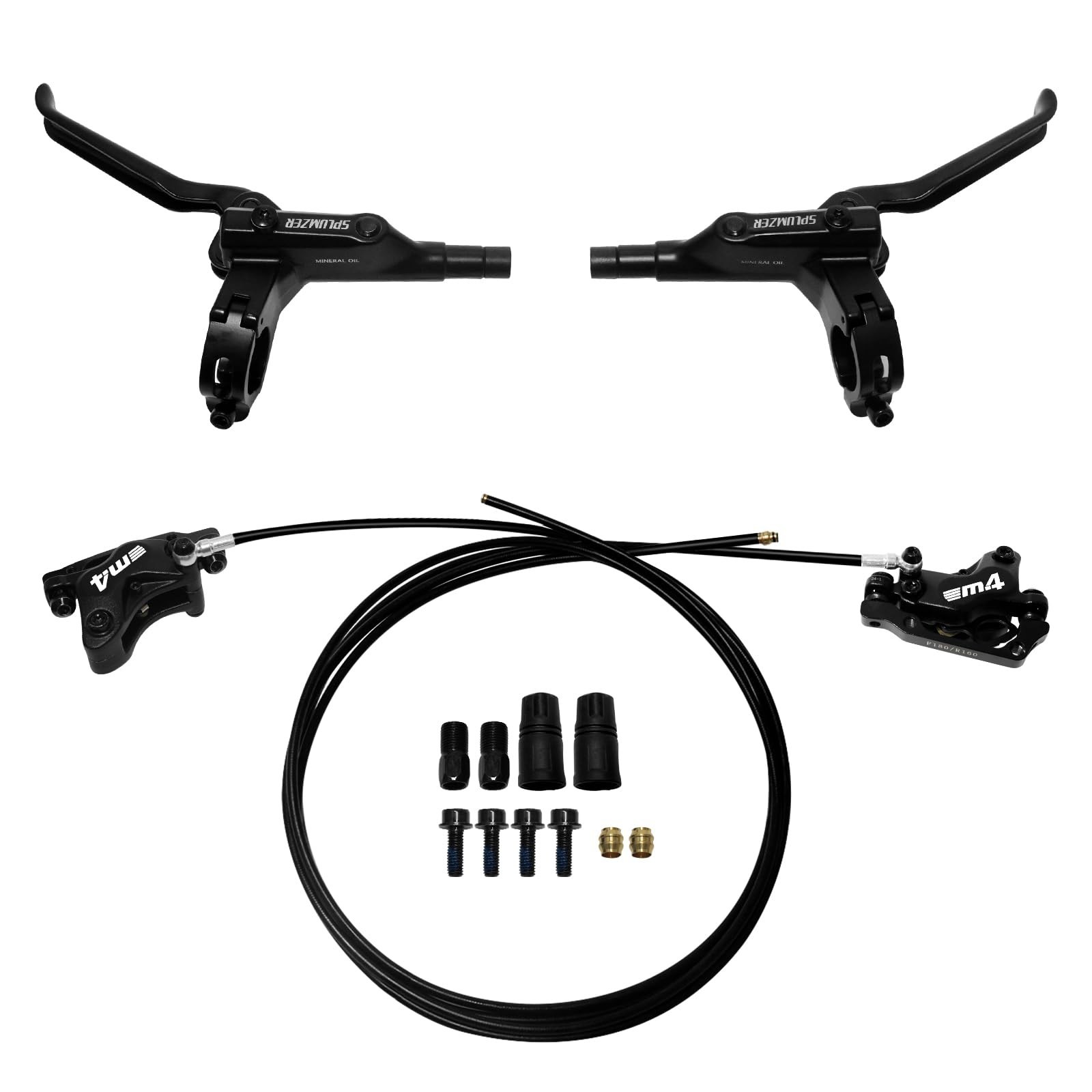 ZTZ 4-Piston Internal Routing Hydraulic Brake Set, Front 850mm and Rear 1600m…