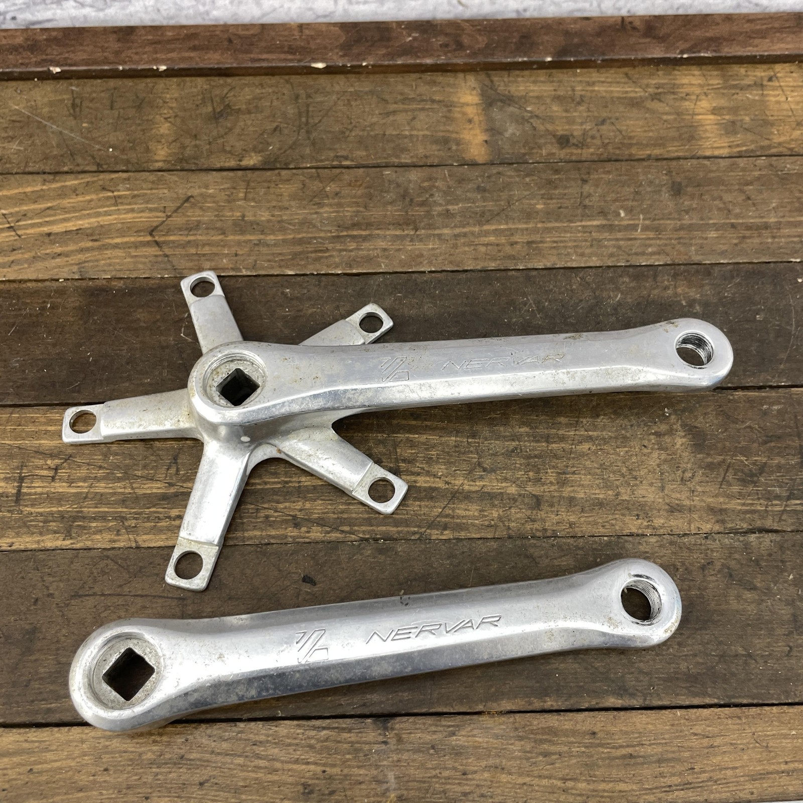 Vintage Nervar BSA Crankset 165mm 5-Bolt 122 BCD France Road Bike Square Taper
