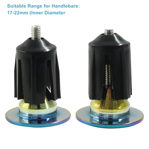 Bike Handlebar Plugs Bicykle Bar End Caps for Road Bike, MTB, BMX (1 Rainbow