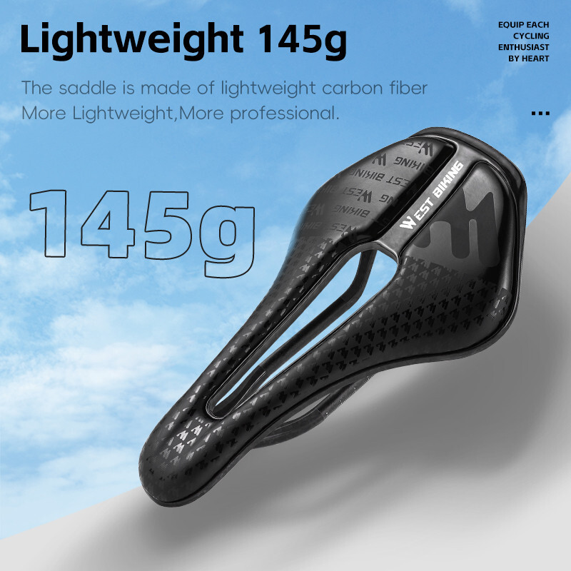 WEST BIKING Carbon Fiber Leather Bicycle Saddles Mountain Bike Road Bicycle Seat