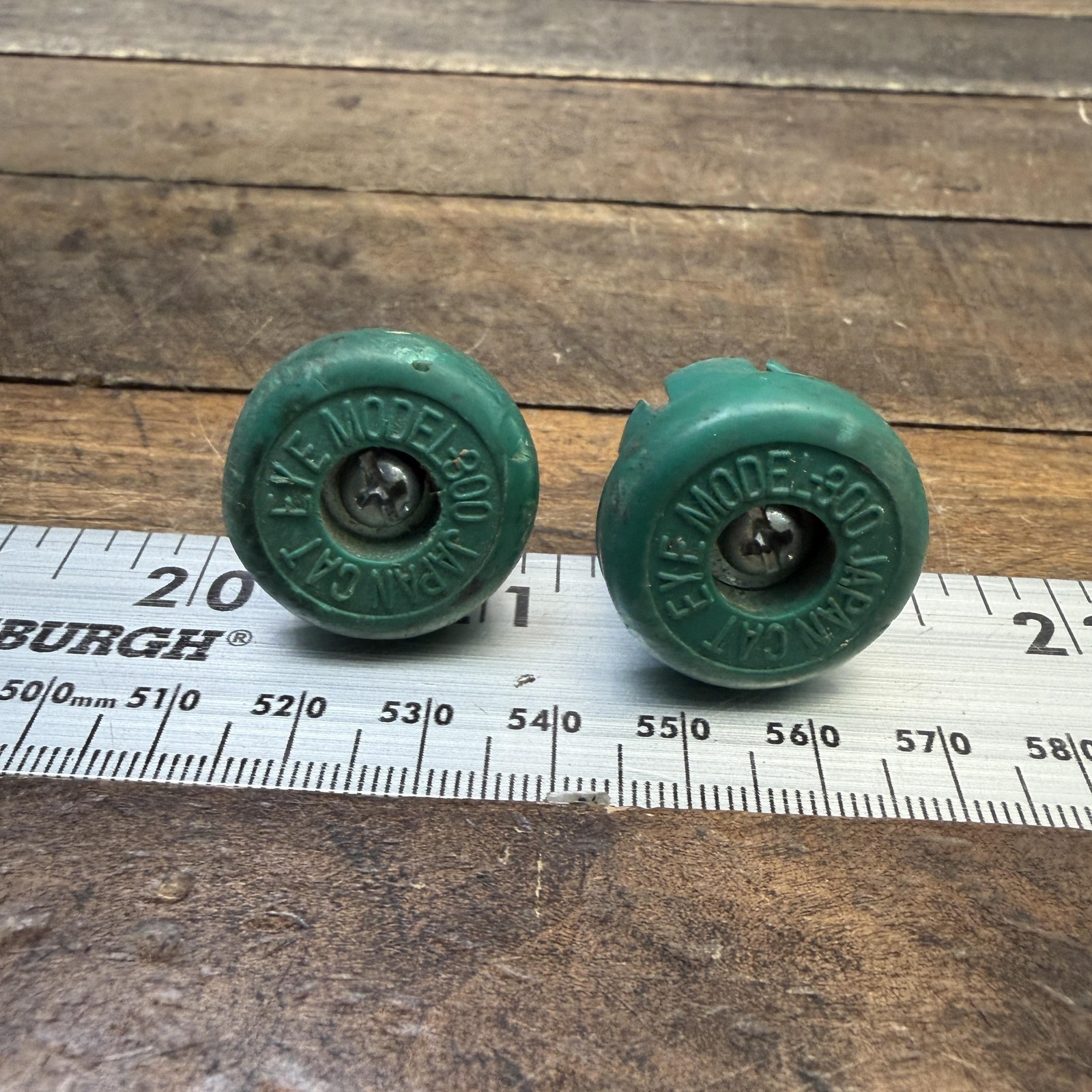 Vintage CatEye Model 800 Green Handlebar Bar End Plugs Pair Japan MTB Road Bike