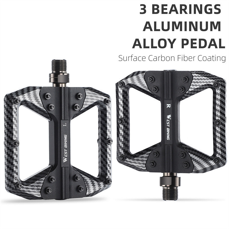 Aluminum Nylon Bicycle Pedals 3 Bearing Carbon Fiber Coating MTB Bike Pedals