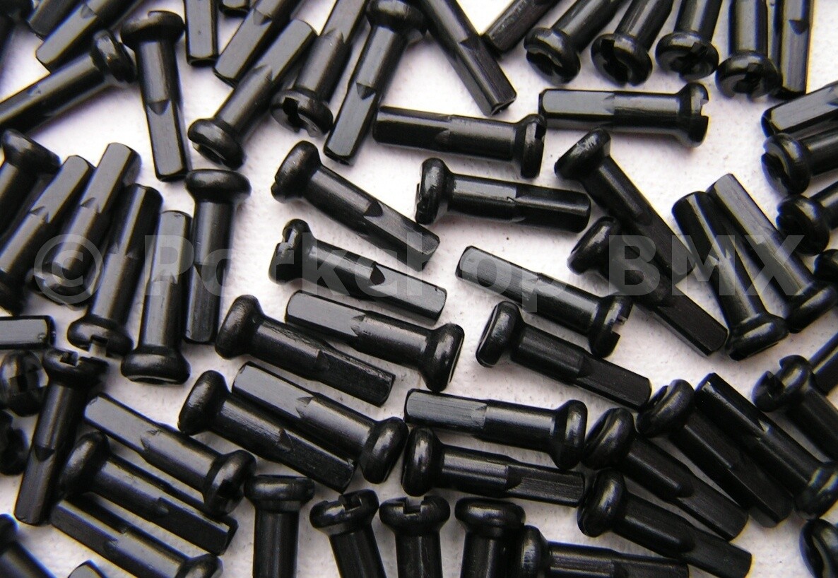 7075 Alloy 16mm Bicycle Spoke Nipples 14G (2.0mm) 75 ct BLACK