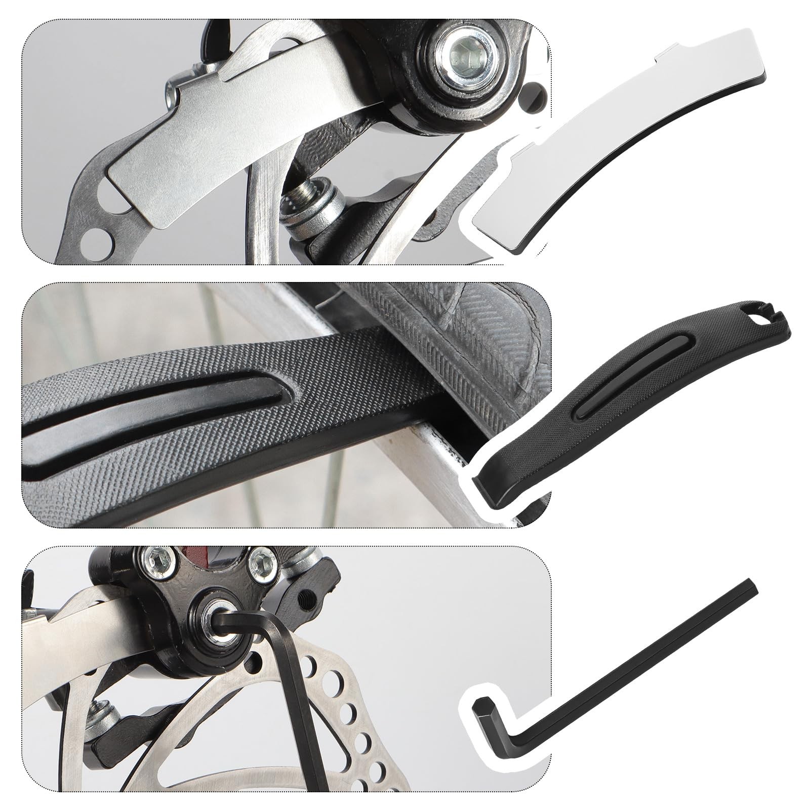 4 Pairs Black Bicycle Disc Brake Pads 1.18 x 1.38 Inch