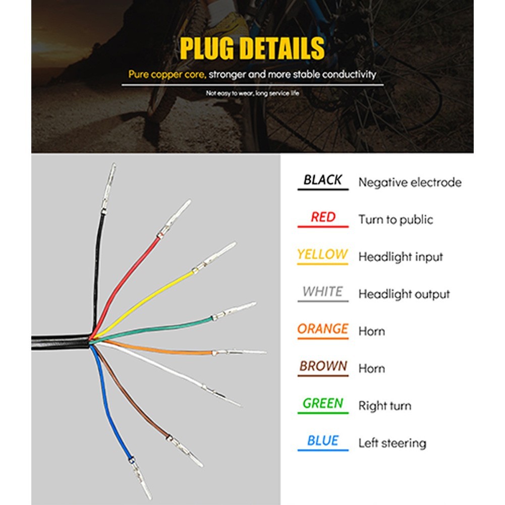E-Bike DK336 Frontlight+ Horn+Turning Light Switch For Mountain Bike Scooter