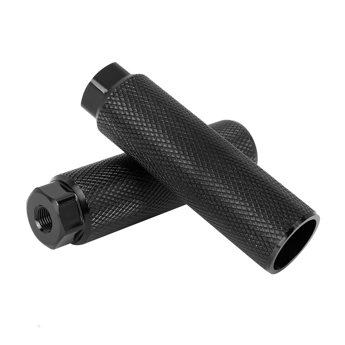 2 Pcs Aluminum Alloy Cylinder for BMX Bicycle Axle Rear Foot Pegs Footrest Black
