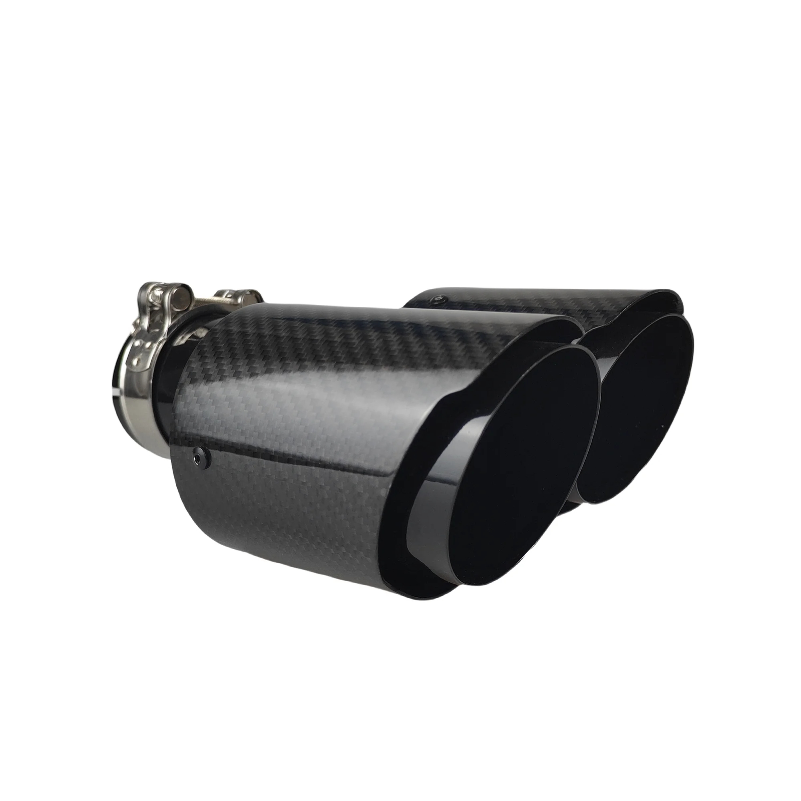 Car Carbon Fiber Glossy Muffler Tip Exhaust Pipe Y Shape Double Exit Mufflers