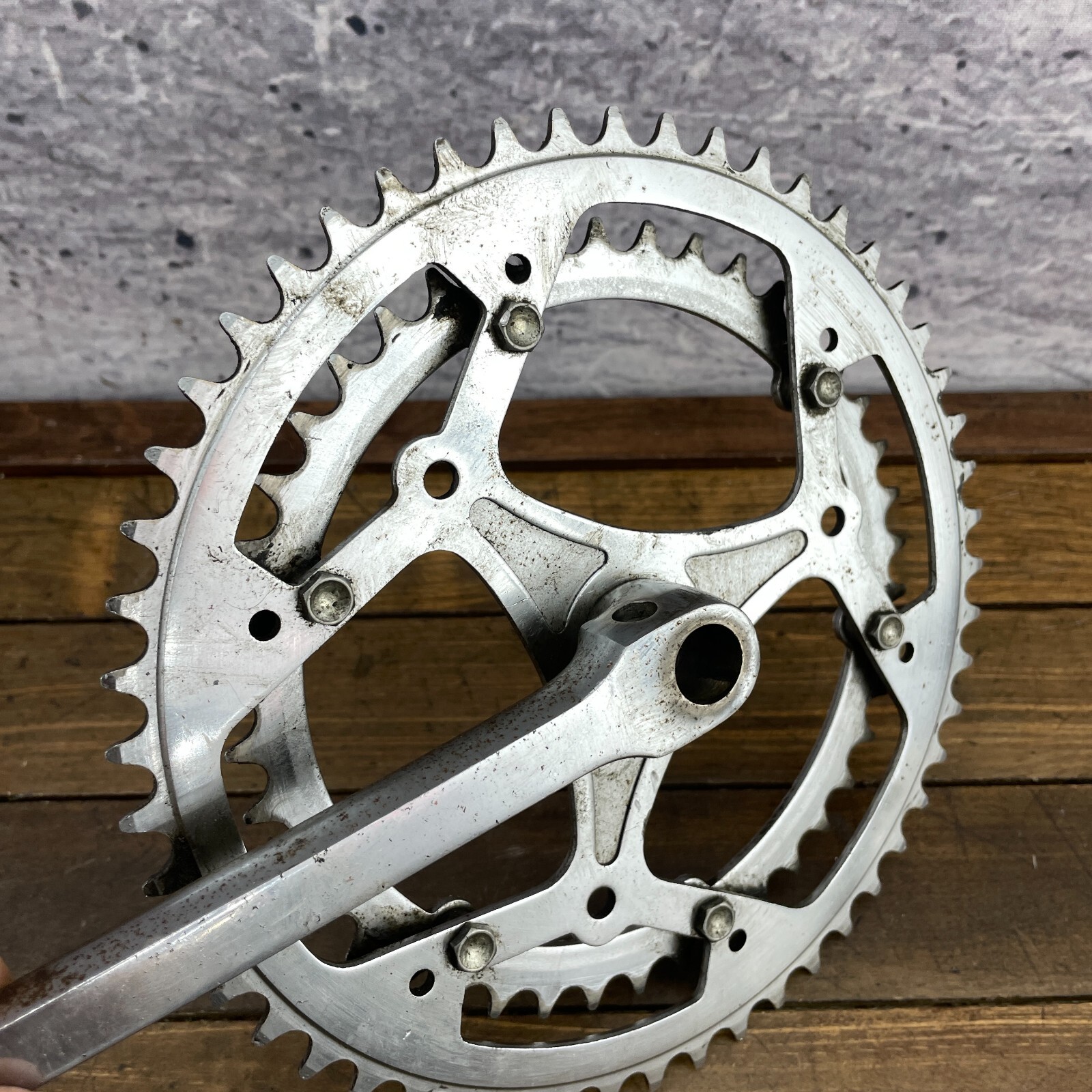 Vintage DOUBLE Cottered Crank Set Bottecchia Race 170 mm 70s 60s Steel Cranks