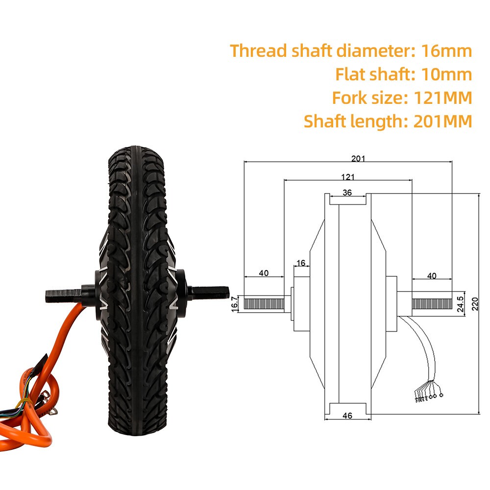 12 Inch Split Motor 48V 60V 72V 1500W 3000W 3500W With Controller Lcd Display